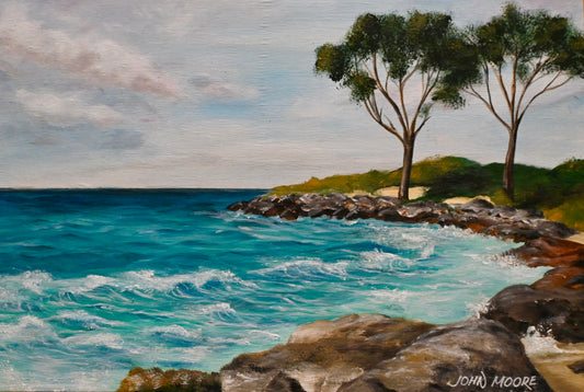 Tassie tree scape — original artwork by John Moore