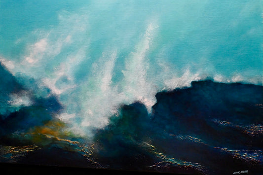 At the ledge — original artwork by John Moore