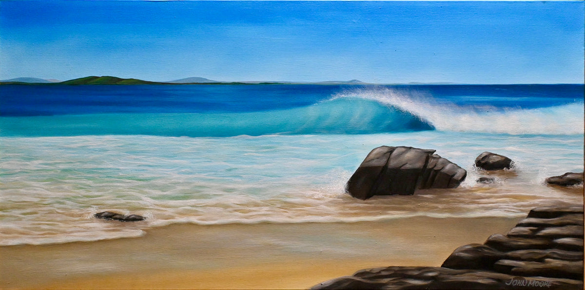 over the rocks — original artwork by John Moore